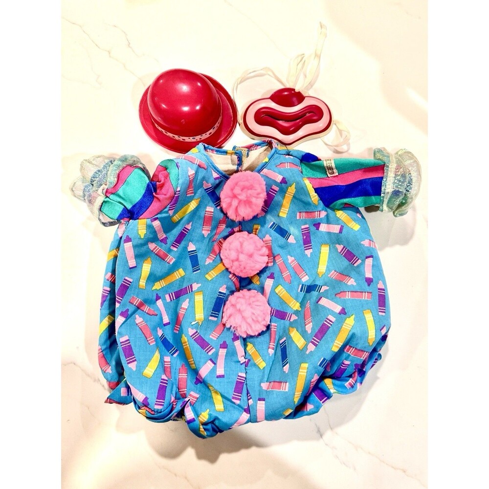 1985 Cabbage Patch Kids Clown Costume Outfit Hat Mask Set 16” Doll Coleco‎